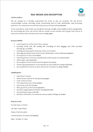 Telecharger Gratuit Taxi Driver Job Description