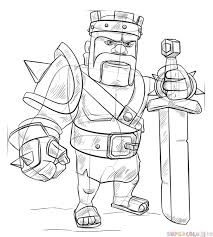 How To Draw From Clash Of Clans Barbarian King Barbarian King Drawing Tutorial Clash Royale Drawings