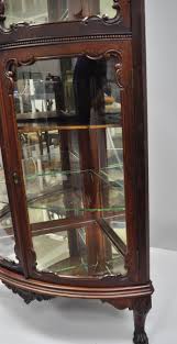 Orren ellis play ball glass curio cabinet. Dining Room Furniture Antique Mahogany Victorian Bow Front Glass Corner Curio Cabinet Display Vitrine Home Living