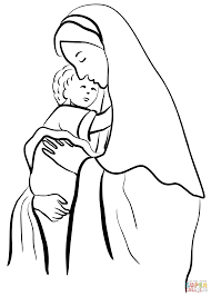 Virgen Maria Para Colorear