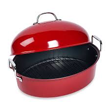 Tabletops Unlimiteda High Dome Nonstick Steel Roaster With Roasting Rack In Red To View Further Visit Now Roasting Pans Roaster Table Top Roasting Pan