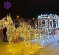 Outdoor Waterproof 3D LED Motif Angel Horse Light for Christmas Decoration