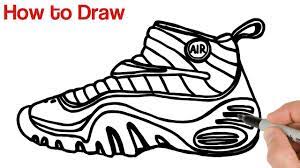 How to draw nike shoes. How To Draw Nike Air Shoes Sneakers Drawing Youtube