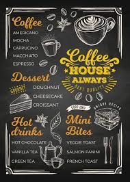 Coffee House Blackboard Poster By Moon Calendar Studio Displate Coffee Menu Design Coffee Shop Menu Coffee Menu