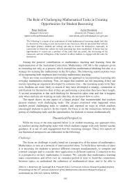 The myth that math is a gift that some students … Pdf The Role Of Challenging Mathematical Tasks In Creating Opportunities For Student Reasoning