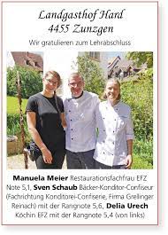 landgasthof hard zunzgen wir gratulieren zur lap manuela meier sven schaub und delia urech