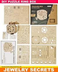 Bracelet and puzzle jewelry box include100 languages say i love you ring, versatile adjustable bracelet and magical cube rotating ring box for wedding anniversary jewelry set. Diy Puzzle Ring Box Jewelry Secrets