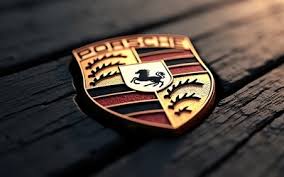art, Porsche 3d brown wooden logo ...