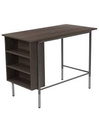 Flash Furniture 40 W Computer Desk With Side Storage Shelves Light Applewood Office Depot