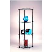 With a sturdy yet sleek steel frame, this etagere can store bath items like towels and toiletries or books and decor for a home office. Crosley Furniture Aimee Etagere With Antique Gold Powder Coated Frame And Glass Shelves 36 W X 12 D X 80 H Kitchensource Com