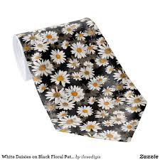 Next day delivery & free returns available. White Daisies On Black Floral Pattern Tie Zazzle Com Floral Pattern Black Floral Floral