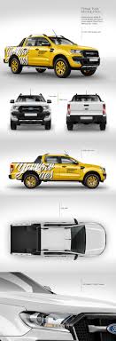 Pickup Truck Mockup Pack In Handpicked Sets Of Vehicles On Yellow Images Creative Store