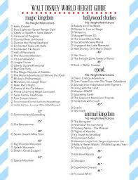 Walt Disney World Attraction Height Guide Find The Height Requirements For All Four Walt Disney World Rides List Disney World Rides Disney World Attractions