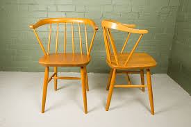 2 X Ercol Style Cowhorn Armchairs Dining Chairs Carvers Made Etsy Dining Chairs Dining Ercol