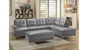 This sectional sofa can be built into any number of. Degah Grey Leather Sectional Sofa