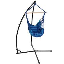Looking for a good deal on swing chair with stand? Sunnydaze Hanging Rope Hammock Chair Swing With X Stand Double Cushion Hanging Chair Seat With Stand For Backyard Patio 250 Pound Capacity Oasis Buy Online In Antigua And Barbuda