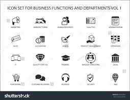 Various Business Functions And Business Department Vector Icons Like Sales Marketing Human Resources R D Accountin Ad In 2020 Human Resources Business Department