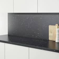 Howdens complete white gloss handless kitchen + some appliances quartz worktops. Saljan Plan De Travail Noir Marbre Stratifie 186x3 Ikea Laminate Countertops Countertops Wall Paneling