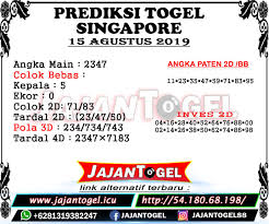 Prediksi Angka Jitu Singapore 15 Agustus 2019 Sydney Singapura 11 September