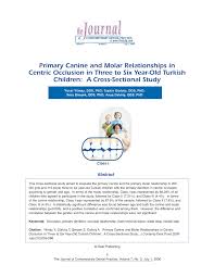 We did not find results for: Pdf Primary Canine And Molar Relationships In Centric Occlusion In Three To Six Year Old Turkish Children A Cross Sectional Study