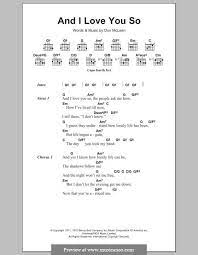 And I Love You So By D Mclean Lyrics And Chords Ukulele Songs Don Mclean