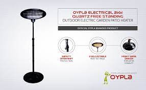 When our customers ask us how to pick the best electric patio heater, we start by enquiring about their space and how an outdoor heating solution could help them. Oypla Electrical 2kw Quartz Free Standing Outdoor Electric Garden Patio Heater Amazon Co Uk Garden Outdoors