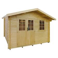 Bauhaus Blockbohlenhaus 3 66 X 3 5 M Wandstarke 28 Mm Farbe Natur Satteldach Bauhaus