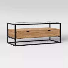 Ada Mixed Material Coffee Table With Glass Top Project 62 Glass Top Coffee Table Coffee Table Glass Top