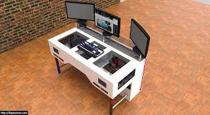 Homcom schreibtisch klappbar schwarz, braun 100 x 50 x 72,5 cm (bxtxh) arbeitstisch computertisch bürotisch pc tisch. Langzeittagebuch Heaven Hell Deskcon Projekt 2 Pcs In Einem Schreibtisch Die Hardware Community Fur Pc Spieler Pcgh Extreme