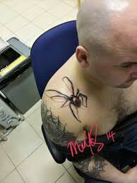 Maybe you would like to learn more about one of these? 3d Effect Black Widow Red Back Spider With Skull Tattoo By Me Tatuagens