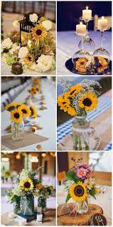 47 Sunflower Wedding Ideas For 2016 Elegantweddinginvites Com Blog Sunflower Wedding Decorations Wedding Table Centerpieces Rustic Sunflower Wedding