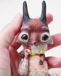 Foxy And The Food For Today S Shop Update Rooster Fox Handmade Arttoy Artdoll Ooak Art Doll Art Dolls Polymer Clay Dolls