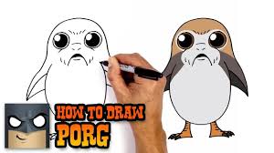 How To Draw Porg Star Wars Star Wars Drawings Star Wars Geek Drawings
