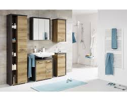 Waschbecken weiss glanz 100cm, 2 auszüge. Badmobelset 5 Teilig Bay 184 Cm Eiche Riviera Ohne Waschtisch Und Beleuchtung Bei Hornbach Kaufen