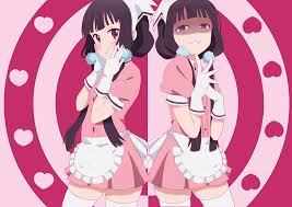 Black haired characters are observed to represent several different traits. Hd Wallpaper Two Female Anime Characters Blend S Black Hair Blush Dress Wallpaper Flare