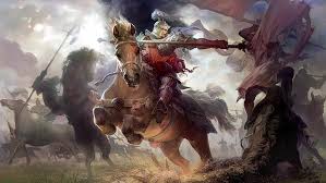 Fantasy medieval knight on horse. Medieval Knights Riding Horses Wallpaper Oil Picture Canvas The Battle Of White Mountain Near Prague Hd Wallpaper Wallpaperbetter
