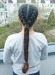 Tight Sport Hairstyle Dutch Braids Into A Reverse Fishtail Braid Sports Hairstyles Gymnastics Hair Sporty Hairstyles