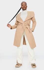 Head online and shop this season's range of belts at prettylittlething. Petite Camel Oversized Waterfall Belt Coat Prettylittlething Qa