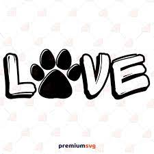 Love Paw Svg Cut Files Paw Print Love Vector Files Premium Svg