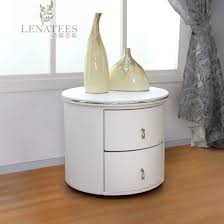The base is sturdy and easy to assemble. T25 Round Shaped White Leather Bedside Table China Bedside Table Night Stand Made In China Com
