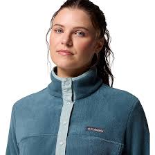 Womens Sweatshirt Columbia Benton Springs II Half Snap Pull Over Fleece In  Chalk And Camel Brown Benton Springs Columbia