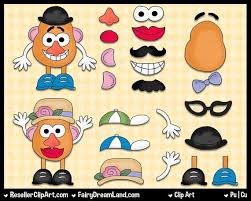 I teach my kids body parts using a toy; Potato Buds Digital Clip Art Commercial Use By Resellerclipart 1 50 Munecos De Arte Hechos A Mano Manteles Para Fiestas Munecos De Arte