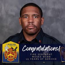 Please help us congratulate our February service milestones! Auburn Fire  Department 🚒 Fire Sergeant Moses Webb — 10 years of service Firefighter  Grant Robinson — 10 years of service We thank you