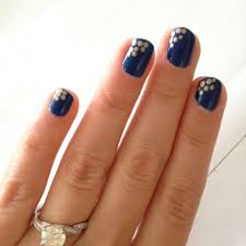 Nails By Theresa To Match My Champagne Bridesmaid Dress And Suede Navy Heels Navy Nails Design Navy Nails Nails
