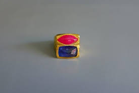 Sijs Double Bezel Medieval Sapphire And Ruby Ring Singapore Fine Jewelry Stores Ruby Ring Set Gemstones For Sale