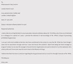 Character Reference Letter For Court Samples Templates