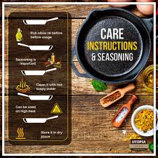 Cast Iron Care Instruction Rub The Oil Before Using Seasoning Is Important Clean It Cast Iron Skillet Recipes Season Cast Iron Skillet Seasoning Cast Iron