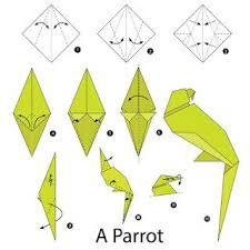 صور مطويات 2021 اشكال مطويات بالورق الملون Origami Parrot Origami Art Origami Easy