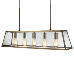 A chandelier is the perfect way to dress up your home. Searchlight Voyager 5 Light Box Bar Pendant Antique Brass Finish 4614 5ab From Easy Lighting