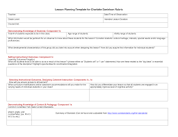 Pre Observation Lesson Planning Template Aligned With Fft Rubric